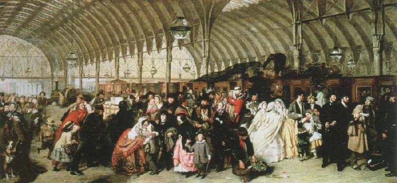 William Powell  Frith the railway station China oil painting art